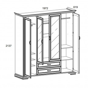 Шкаф 4D2S Z , MONAKO, цвет Сосна винтаж в Кургане - kurgan.ok-mebel.com | фото