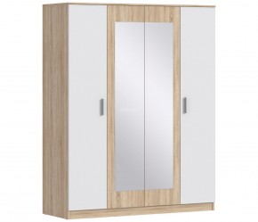 Шкаф 4х дверный с зеркалами Уют СБ-2750/1 (Дуб Сонома/Белый) в Кургане - kurgan.ok-mebel.com | фото