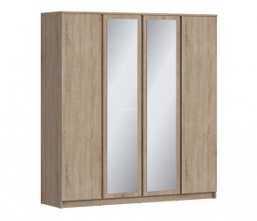 Шкаф 4х дверный с зеркалами Веста СБ-3082 (Дуб Сонома) в Кургане - kurgan.ok-mebel.com | фото