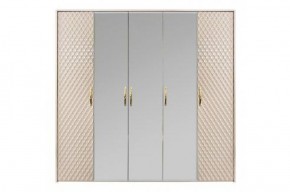 Шкаф 5-ти ств с зеркалами Lara (бежевый глянец) в Кургане - kurgan.ok-mebel.com | фото 2