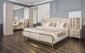 Шкаф 5-ти ств с зеркалами Lara (бежевый глянец) в Кургане - kurgan.ok-mebel.com | фото 4