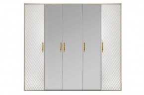 Шкаф 5-ти ств с зеркалами Lara (белый глянец) в Кургане - kurgan.ok-mebel.com | фото 2