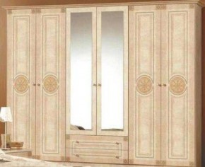 Шкаф 6-и дверный с зеркалами (02.146) Рома (беж) в Кургане - kurgan.ok-mebel.com | фото