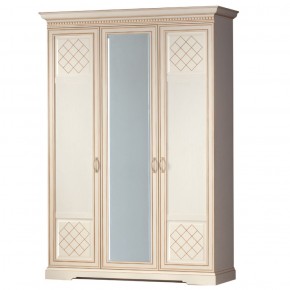 Шкаф для одежды 3-дверный №800 Парма кремовый белый в Кургане - kurgan.ok-mebel.com | фото