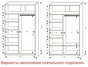 Шкаф-купе 1400 серии SOFT D6+D6+B2+PL3 (2 ящика+2штанги) профиль «Капучино» в Кургане - kurgan.ok-mebel.com | фото 7