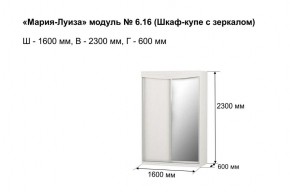 Шкаф-купе 1600 с зеркалом "Мария-Луиза 6.16" в Кургане - kurgan.ok-mebel.com | фото 3