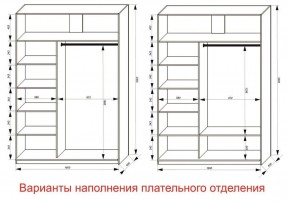 Шкаф-купе 1600 серии SOFT D1+D3+B2+PL1 (2 ящика+1штанга) профиль «Графит» в Кургане - kurgan.ok-mebel.com | фото 6