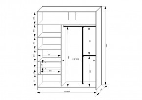 Шкаф-купе 1700 серии NEW CLASSIC K4+K4+B2+PL4 (2 ящика+F обр. штанга) профиль «Капучино» в Кургане - kurgan.ok-mebel.com | фото 3