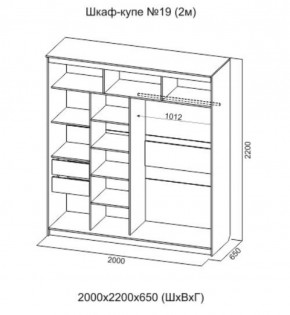 Шкаф-купе №19 Серия 3 Квадро (2000) Ясень Анкор светлый в Кургане - kurgan.ok-mebel.com | фото 4