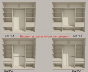 Шкаф-купе 2100 серии SOFT D2+D7+D3+B22+PL2 (по 2 ящика лев/прав+1штанга+1полка) профиль «Графит» в Кургане - kurgan.ok-mebel.com | фото 6