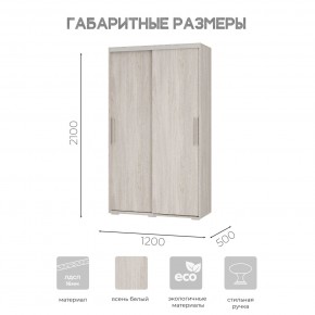 Шкаф-купе ШКК-11 (ясень белый) в Кургане - kurgan.ok-mebel.com | фото 7