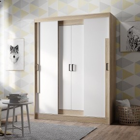 Шкаф-купе Смарт ШКК-06 (дуб сонома/белый) в Кургане - kurgan.ok-mebel.com | фото