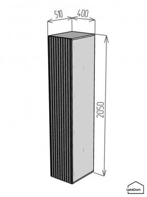 Шкаф Linnea MHR-1-3 2050х400х510 (ДВ-М 11.1.25) в Кургане - kurgan.ok-mebel.com | фото 2