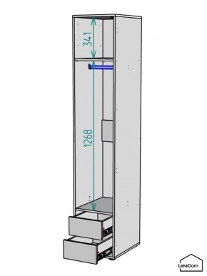 Шкаф Linnea MHR-1-3 2050х400х510 (ДВ-М 11.1.25) в Кургане - kurgan.ok-mebel.com | фото 3