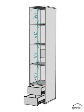 Шкаф Linnea MHR-1-4 2050х400х510 (ДВ-М 11.1.25) в Кургане - kurgan.ok-mebel.com | фото 3