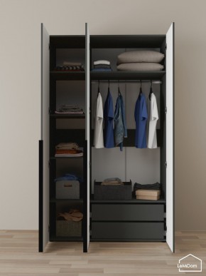 Шкаф Linnea MHR-3-2 2050х1200х510 (Графит-М 11.1.25) в Кургане - kurgan.ok-mebel.com | фото 5
