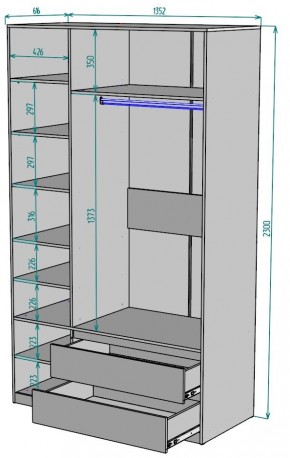 Шкаф Мальта H216 в Кургане - kurgan.ok-mebel.com | фото 2