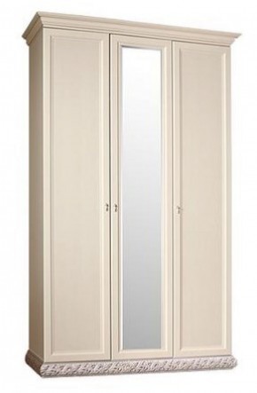 Шкаф платяной (1 зеркало) Тиффани штрих-лак/серебро (ТФШ1/3) в Кургане - kurgan.ok-mebel.com | фото