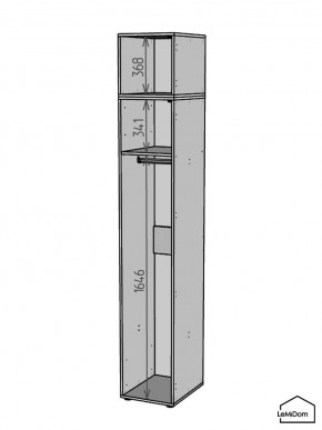 Шкаф с антресолью Linnea MHR-1A-1 2450х400х510 (ДВ-М 11.1.25) в Кургане - kurgan.ok-mebel.com | фото 3