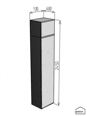 Шкаф с антресолью Linnea MHR-1A-2 2450х400х510 (Графит-М 11.1.25) в Кургане - kurgan.ok-mebel.com | фото 2