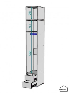 Шкаф с антресолью Linnea MHR-1A-3 2450х400х510 (Белый-М 11.1.1) в Кургане - kurgan.ok-mebel.com | фото 3