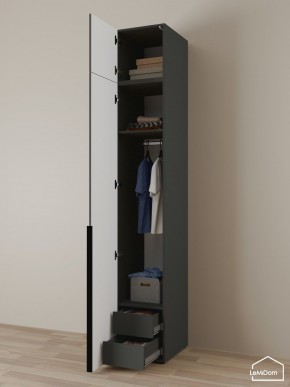 Шкаф с антресолью Linnea MHR-1A-3 2450х400х510 (Графит-М 11.1.25) в Кургане - kurgan.ok-mebel.com | фото 5