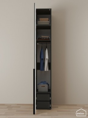Шкаф с антресолью Linnea MHR-1A-3 2450х400х510 (Графит-М 11.1.25) в Кургане - kurgan.ok-mebel.com | фото 6