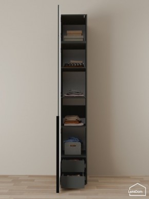 Шкаф с антресолью Linnea MHR-1A-4 2450х400х510 (Графит-М 11.1.25) в Кургане - kurgan.ok-mebel.com | фото 4