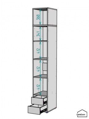 Шкаф с антресолью Linnea MHR-1POA-4 2450х400х510 (Белый-М 11.1.2) в Кургане - kurgan.ok-mebel.com | фото 3