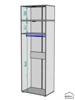 Шкаф с антресолью Linnea MHR-2A-1 2450х800х510 (Графит-М 11.1.25) в Кургане - kurgan.ok-mebel.com | фото 3