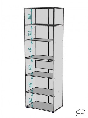 Шкаф с антресолью Linnea MHR-2A-2 2450х800х510 (Графит-М 11.1.25) в Кургане - kurgan.ok-mebel.com | фото 3