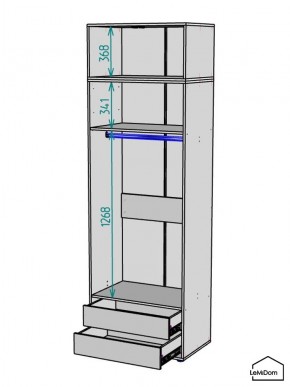 Шкаф с антресолью Linnea MHR-2A-3 2450х800х510 (Белый-М 11.1.2) в Кургане - kurgan.ok-mebel.com | фото 3