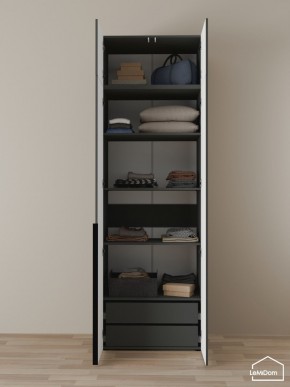 Шкаф с антресолью Linnea MHR-2A-3 2450х800х510 (Графит-М 11.1.25) в Кургане - kurgan.ok-mebel.com | фото 5