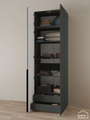 Шкаф с антресолью Linnea MHR-2A-3 2450х800х510 (Графит-М 11.1.25) в Кургане - kurgan.ok-mebel.com | фото 6