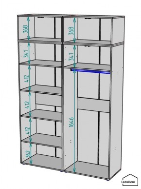 Шкаф с антресолью Linnea MHR-4POA-1 2450х1600х510 (Белый-М 11.1.1) в Кургане - kurgan.ok-mebel.com | фото 3