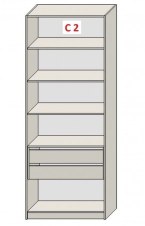 Шкаф СТАНДАРТ С1 без ящика серия "ГЕСТИЯ" (Бело-серый/Дуб Небраска натуральный ) 800*520*2300 в Кургане - kurgan.ok-mebel.com | фото 6