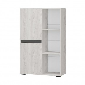 Шкаф стеллаж Мрия ШК-16 (Бетон пайн светлый/Графит) в Кургане - kurgan.ok-mebel.com | фото