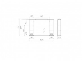 Шкаф-зеркало Cube 100 Эл. Домино (DC5013HZ) в Кургане - kurgan.ok-mebel.com | фото 2