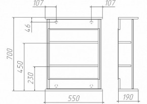 Шкаф-зеркало Милана 55 (правый/левый) Айсберг (DA1063HZ) в Кургане - kurgan.ok-mebel.com | фото 2