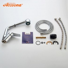 Смеситель для кухни Accoona A5410 с вытягивающейся лейкой в Кургане - kurgan.ok-mebel.com | фото 3