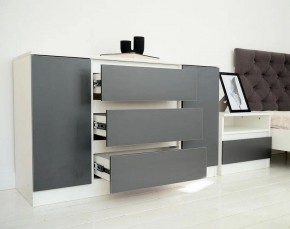Спальный гарнитур Парус (Белый/Графит) модульный в Кургане - kurgan.ok-mebel.com | фото 28