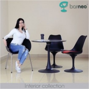 Стол Barneo T-3 Tulip style (RAL9017 черный, D100) в Кургане - kurgan.ok-mebel.com | фото 2