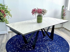 Стол RIETI 200 KL-99 Белый мрамор матовый, итальянская керамика / черный каркас, ®DISAUR в Кургане - kurgan.ok-mebel.com | фото 2