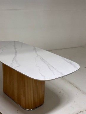 Стол TAMPA 180 цвет БЕЛЫЙ МРАМОР M326, керамика / Каркас OAK, ®DISAUR в Кургане - kurgan.ok-mebel.com | фото 3