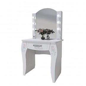 Стол туалетный Розалия №12 + ПОДСВЕТКА (лиственница белая, омела) в Кургане - kurgan.ok-mebel.com | фото