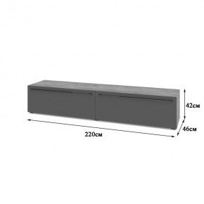 СТОУН С72 Тумба ТВ (серый дуб/белый) в Кургане - kurgan.ok-mebel.com | фото 2