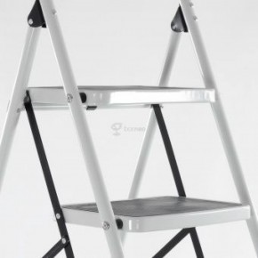 Стремянка ST14 стальная 4 ступени, белая, высокая ручка в Кургане - kurgan.ok-mebel.com | фото 2