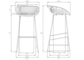 Стул барный DOBRIN FRANK, черный в Кургане - kurgan.ok-mebel.com | фото 8