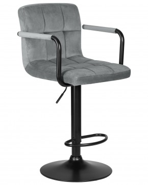Стул барный DOBRIN KRUGER ARM BLACK, серый велюр (MJ9-75) в Кургане - kurgan.ok-mebel.com | фото 2
