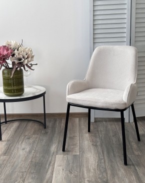 Стул BRIO CATO-01 Белый, фактурная ткань / черный каркас, ®DISAUR в Кургане - kurgan.ok-mebel.com | фото 3